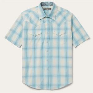 Stetson Blue and White Casual Button Down Shirt